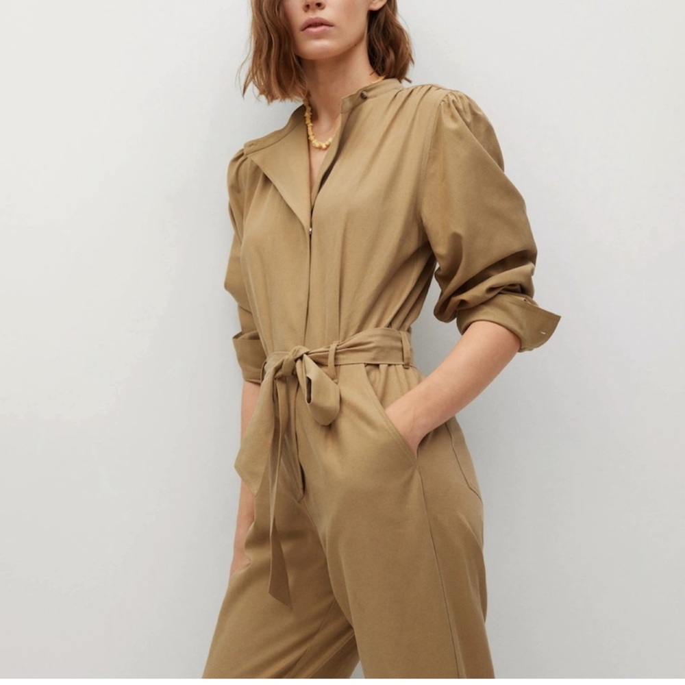 Mango jumpsuit with puff sleeves